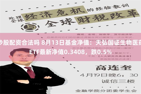 炒股配资合法吗 8月13日基金净值：天弘国证生物医药ETF最新净值0.3408，跌0.5%