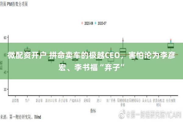 微配资开户 拼命卖车的极越CEO，害怕沦为李彦宏、李书福“弃子”